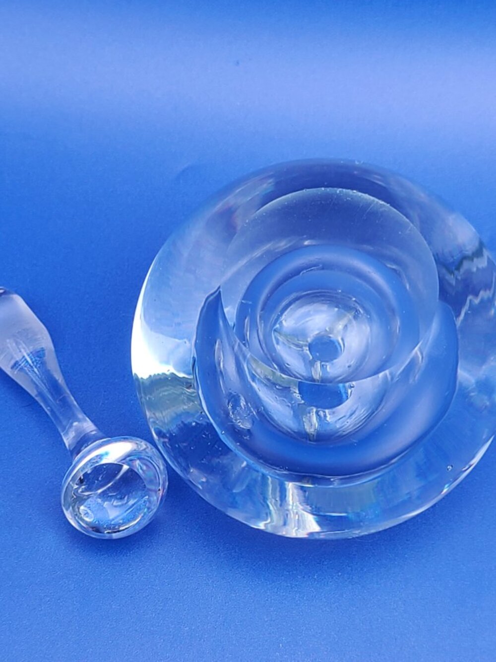 Vintage Clear Glass Apple Art Glass Perfume Bottle with Stopper Unbranded - Picture 7 of 8